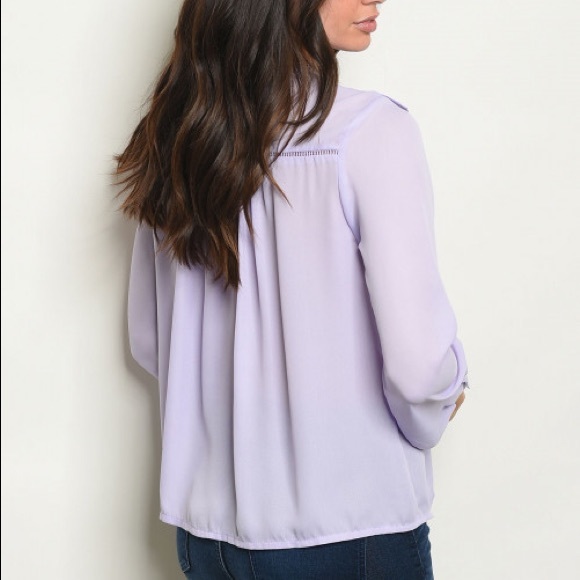 Women’s top LongSleeve lavander full linen - Picture 2 of 5